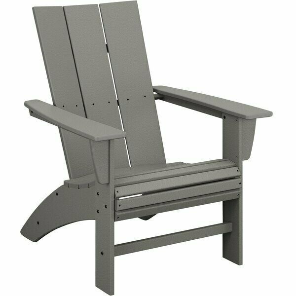 Polywood AD620GY Slate Grey Modern Curveback Adirondack Chair 633AD620GY